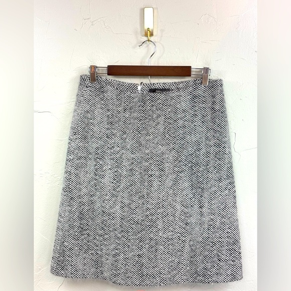 KULSON Angora Wool Skirt Made In Italy‎ Size Italian 44 US 8 Black White Office - Picture 1 of 16